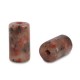 Tube natural stone bead 6x3mm Granite Terracotta Brown